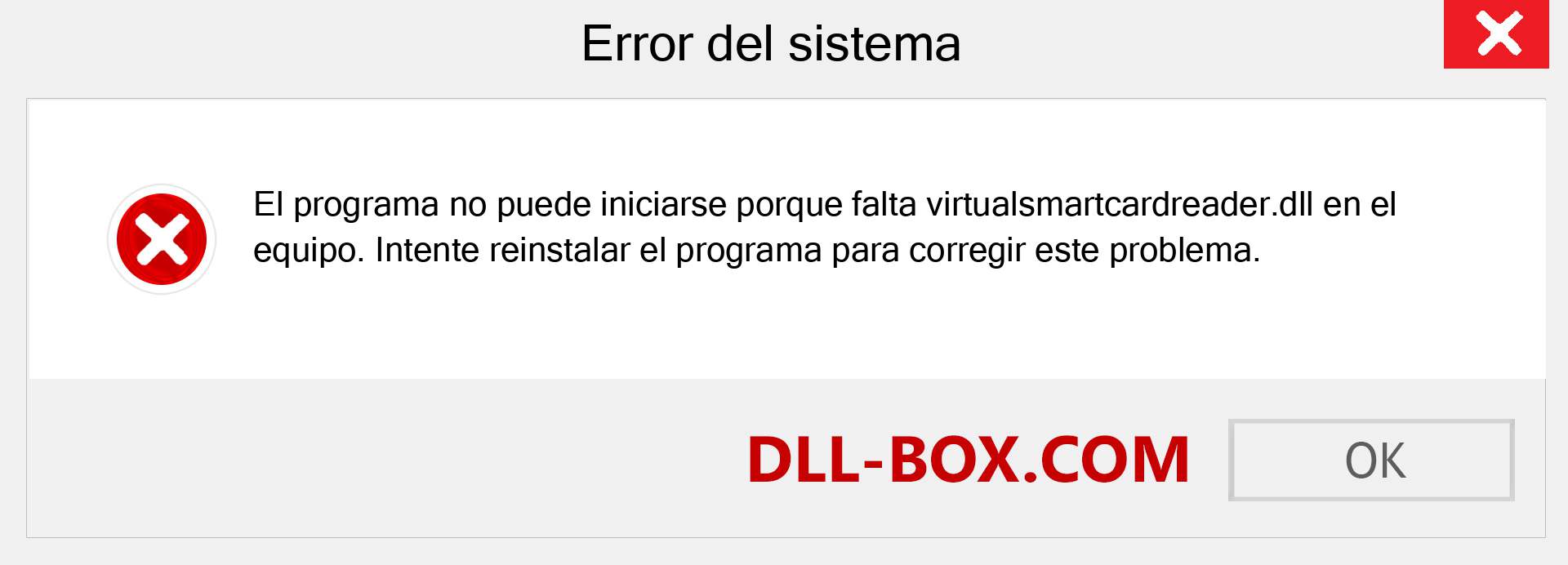 ¿Falta el archivo virtualsmartcardreader.dll ?. Descargar para Windows 7, 8, 10 - Corregir virtualsmartcardreader dll Missing Error en Windows, fotos, imágenes